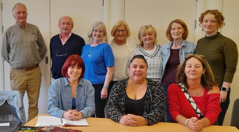 Photograph of the ten members of the Voices of Cork Committee 2024-2025 after their election at the Annual General Meeting